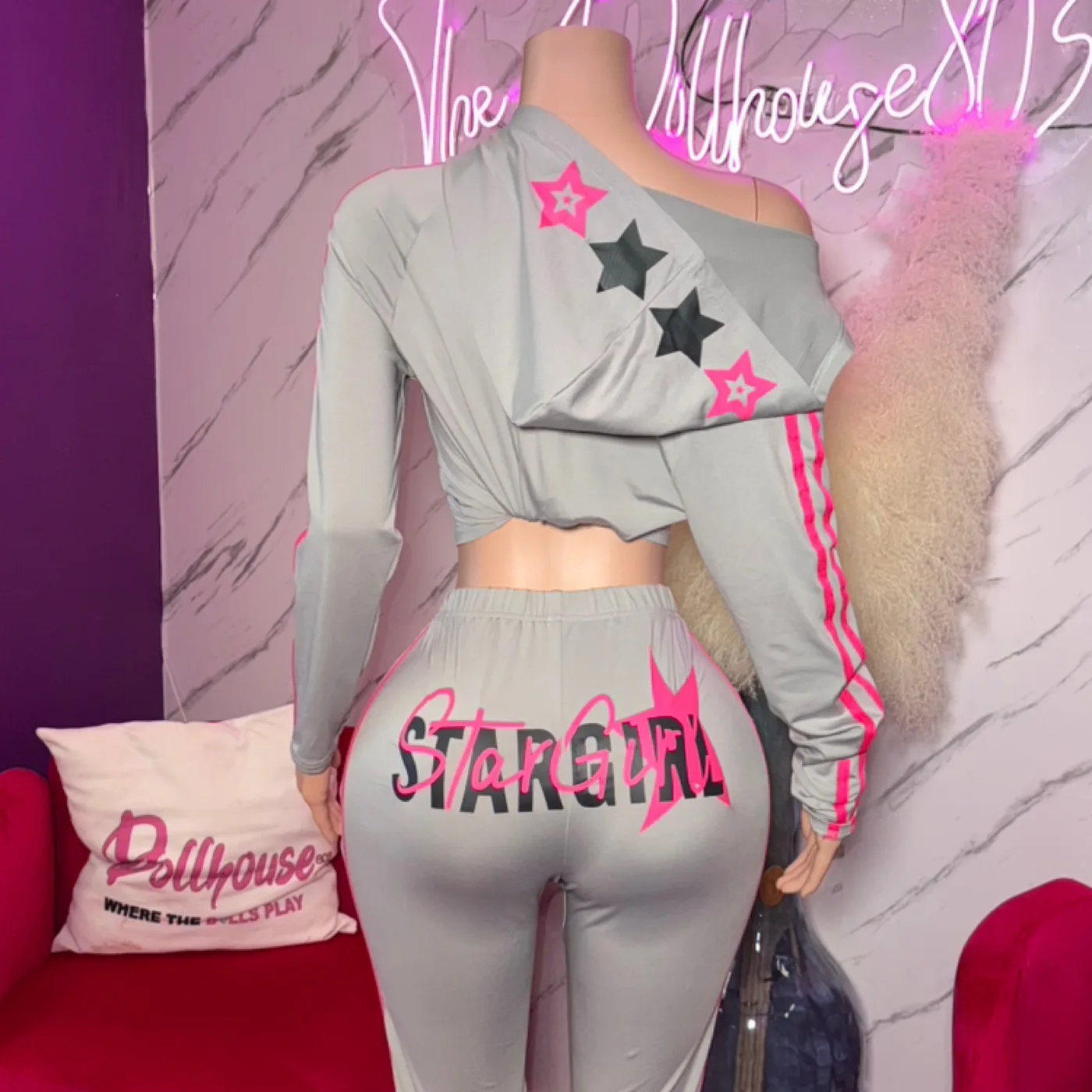 Grey Star Girl Two Piece Set